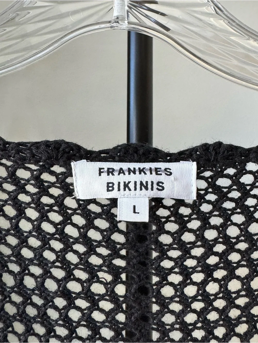 Frankies Bikinis Collette Crochet Tunic Black Cover Up